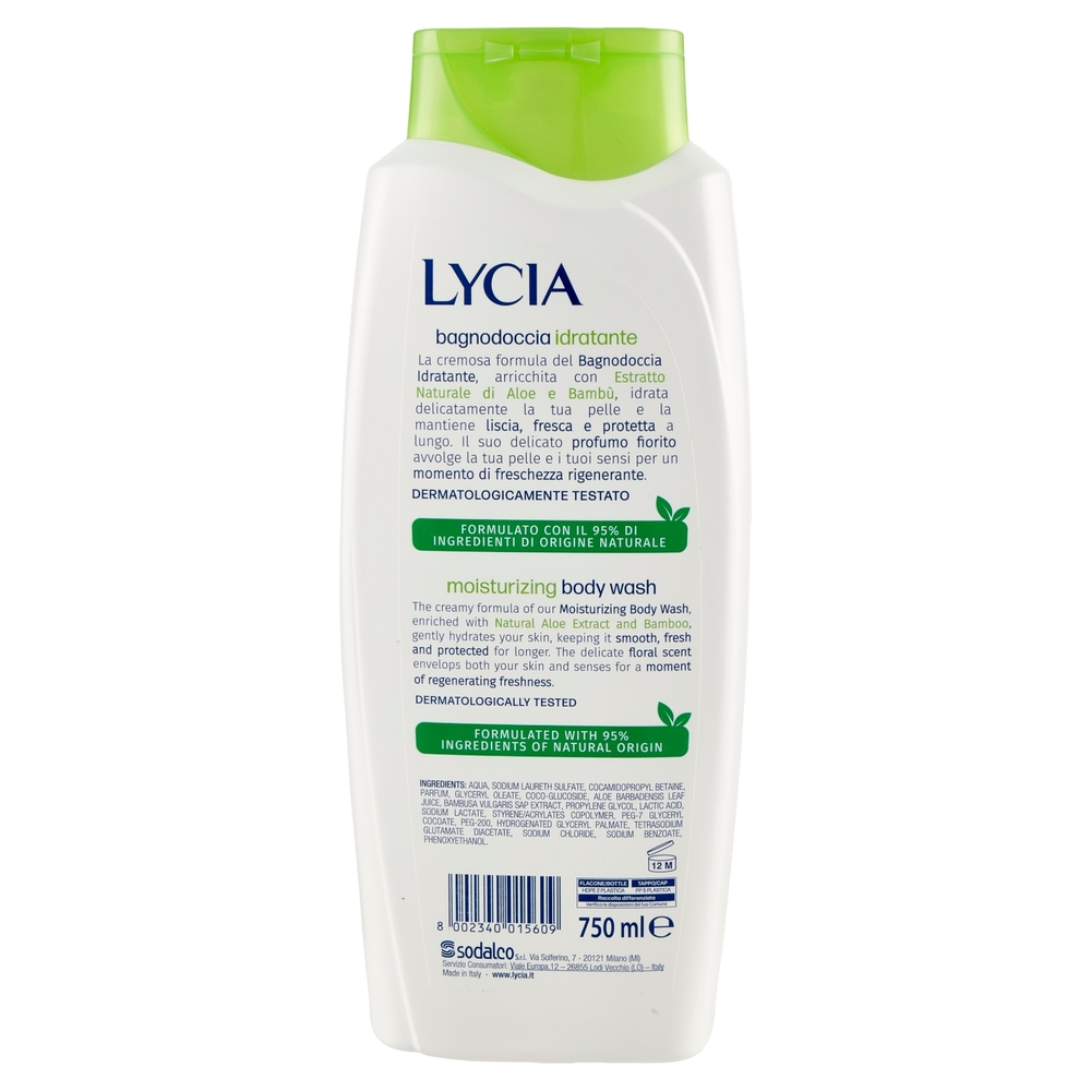 Lycia bagnodoccia idratante Aloe Vera e Bambù 750 ml